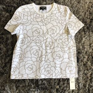 Authentic Chanel Camellia Logo T shirt